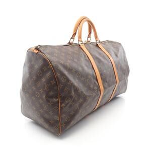 Louis Vuitton Keepall Boston Bag canvas leather Monogram Brown